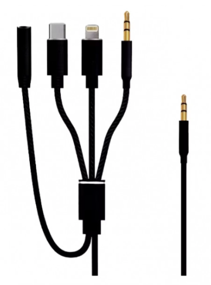 Cablu Adaptor Auxiliar Audio Jack 3.5mm 4in1 Andowl Q SX12